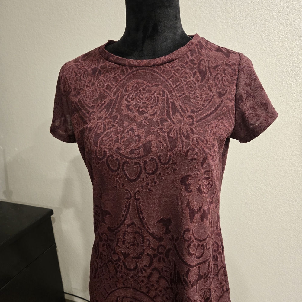 Elegant Maroon Patterned Blouse